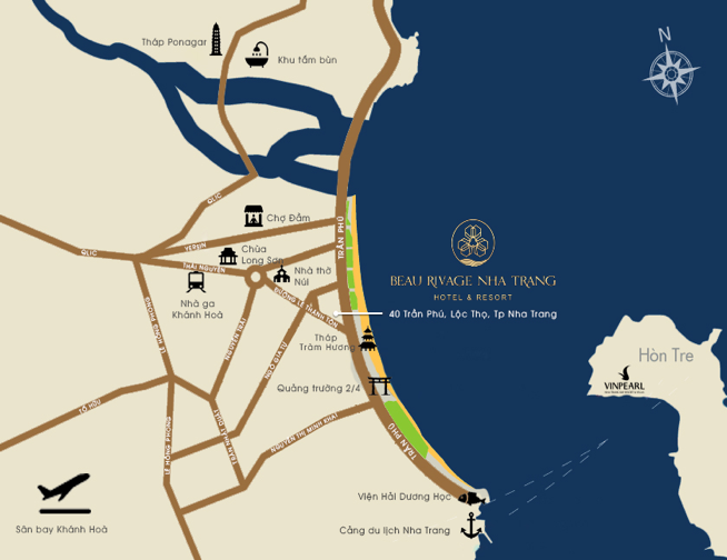 Bản đồ vị trí Beau Rivage tại 40 Trần Phú